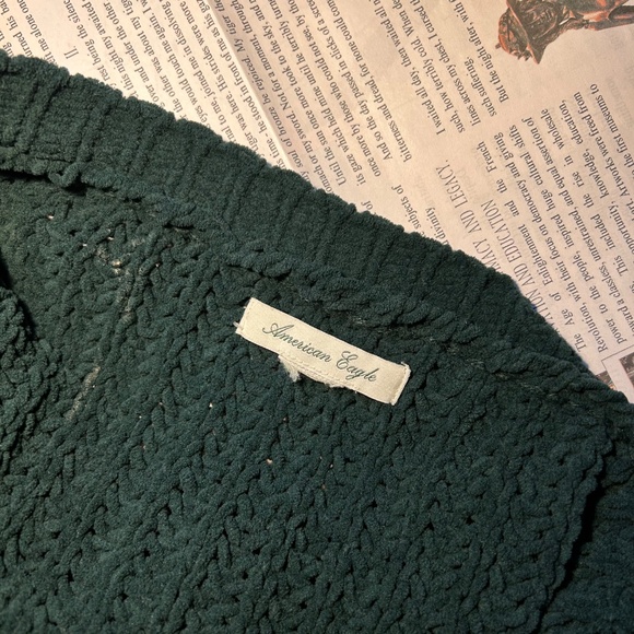 American Eagle chunky green chenille sweater - Picture 3 of 5